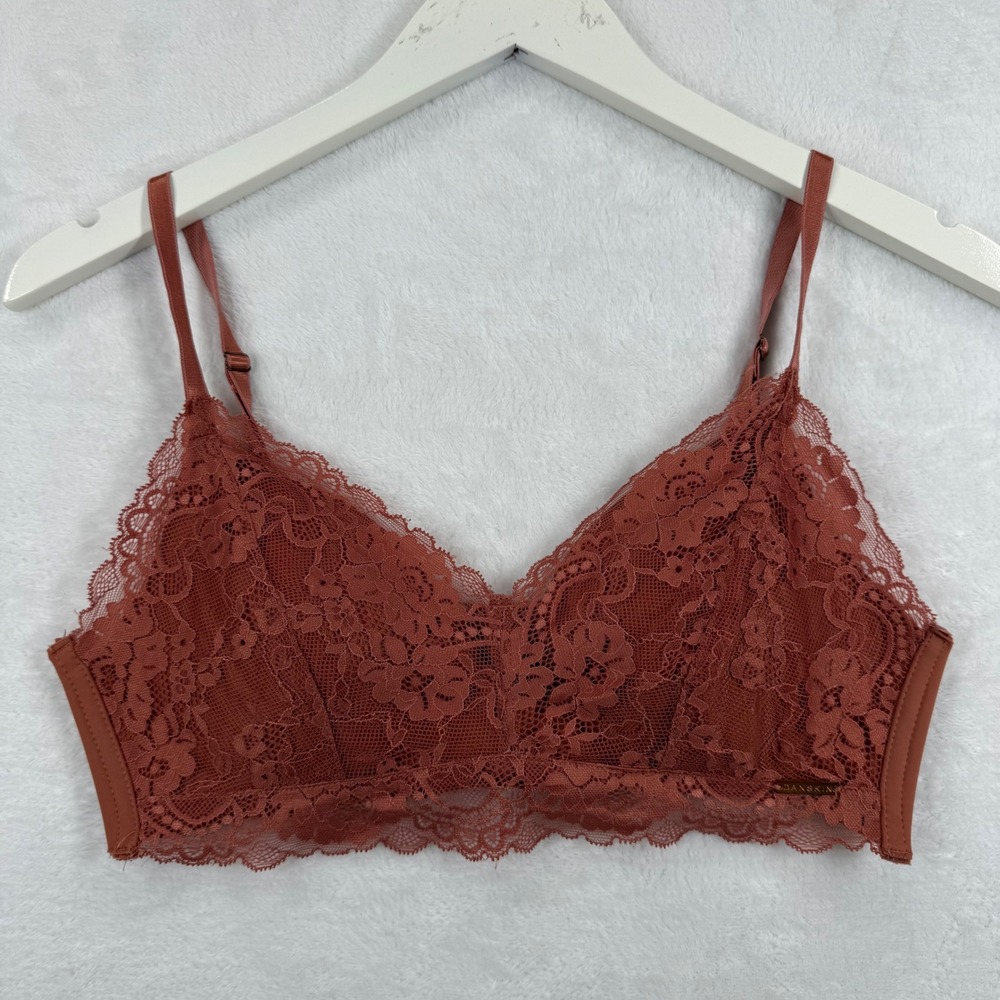 Danskin Womens Lace Bralette Rust Orange Adjustable Straps estimated Size Small‎